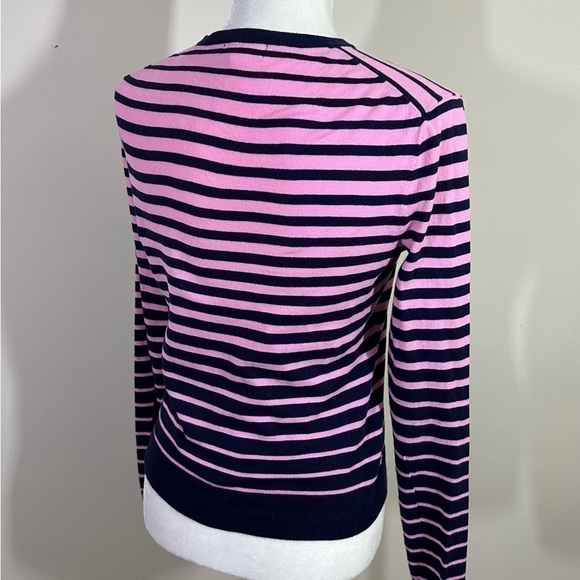 Lilly Pulitzer sz XSM sweater cardigan in navy and a deep pink. Lightweight - Picture 9 of 13